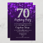 Invitation 70e anniversaire - Argent violet (Devant / Derrière)