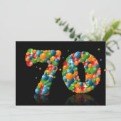 Invitation 70e anniversaire, avec bulles et balles (Debout devant)