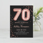 Invitation 70e anniversaire - Ballons d'or Rose noir (Debout devant)