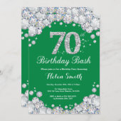 Invitation 70e anniversaire Bash Green et Silver Diamond (Devant / Derrière)