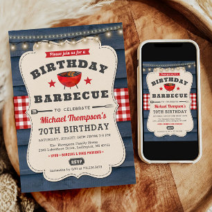 Invitation 70e anniversaire BBQ Summer Barbecue Party