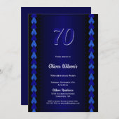 Invitation 70e anniversaire Black and Blue Party (Devant / Derrière)