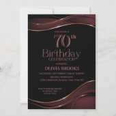 Invitation 70e anniversaire Black Dusty Pink Party (Devant)