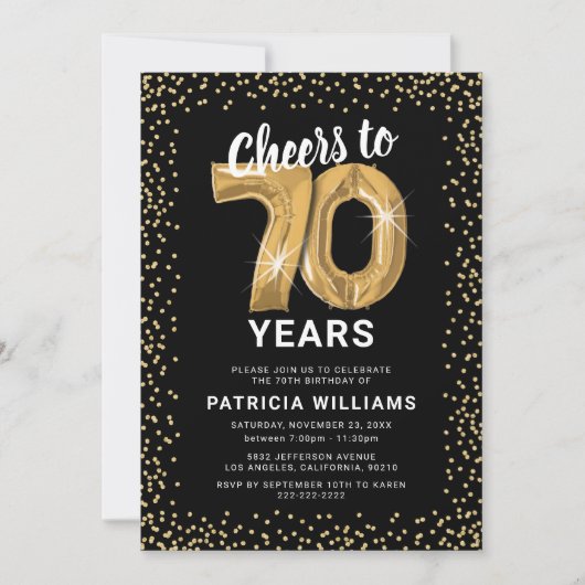 Invitation 70e anniversaire Black Gold (Devant)