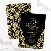 Invitation 70e anniversaire Black Gold Roses