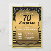 Invitation 70e anniversaire Black Gold Surprise Party (Devant)