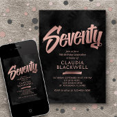Invitation 70e anniversaire Black Rose Gold