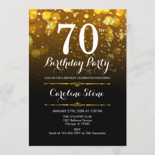 Invitation 70e anniversaire - Black White Gold