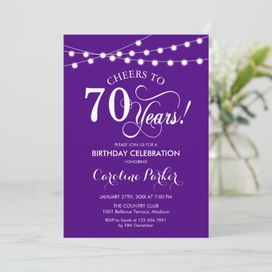Invitation 70e anniversaire - Blanc pourpre (Debout devant)