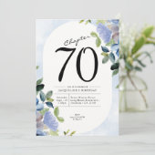 Invitation 70e anniversaire Blue Floral (Debout devant)