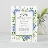 Invitation 70e anniversaire Blue Hydrangeas (Debout devant)