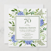 Invitation 70e anniversaire Blue Hydrangeas (Devant)
