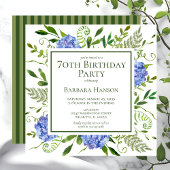 Invitation 70e anniversaire Blue Hydrangeas