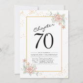 Invitation 70e anniversaire Blush Floral (Devant)
