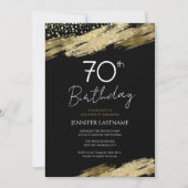 Invitation 70e Anniversaire Budget de la fête Gold Black Invi (Devant)