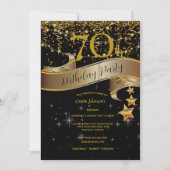 Invitation 70e anniversaire Champagne Glasses Streamers (Devant)