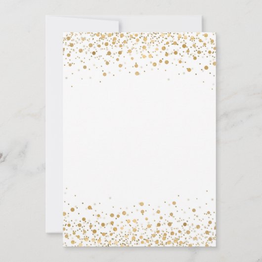 Invitation 70e anniversaire Confetti moderne or Script (Dos)