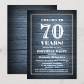 Invitation 70e anniversaire Country Wood Party (Devant / Derrière)
