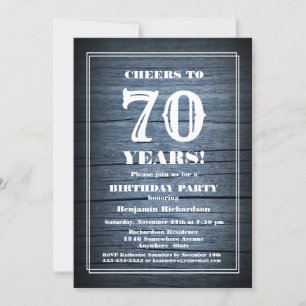 Invitation 70e anniversaire Country Wood Party
