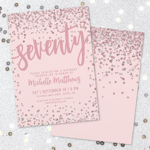 Invitation 70e anniversaire de Blush Pink