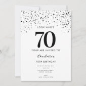 Invitation 70e anniversaire de fête Look Qui est 70 moderne (Devant)