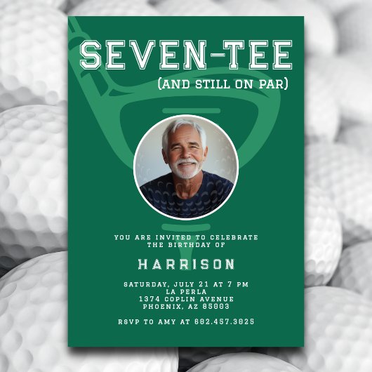 Invitation 70e anniversaire de fête Photo Modern Golf Green