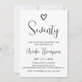 Invitation 70e anniversaire de fête Photo Soixante-dix ans (Devant)