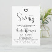 Invitation 70e anniversaire de fête Photo Soixante-dix ans (Debout devant)