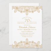 Invitation 70e Anniversaire de la fête d'or (Devant / Derrière)