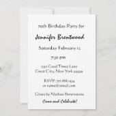 Invitation 70e anniversaire de la fête du soleil jaune (Dos)