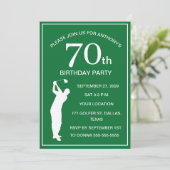 Invitation 70e anniversaire de la fête Golfer Green Par Papa  (Debout devant)