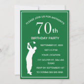 Invitation 70e anniversaire de la fête Golfer Green Par Papa (Devant)
