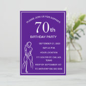 Invitation 70e Anniversaire de la fête Golfer Purple Par Ladi (Debout devant)