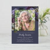 Invitation 70e anniversaire de la fête Photo Moody Purple Flo (Debout devant)