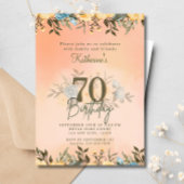 Invitation 70e anniversaire de l'aquarelle de bois de feuilla