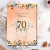 Invitation 70e anniversaire de l'aquarelle de bois de feuilla