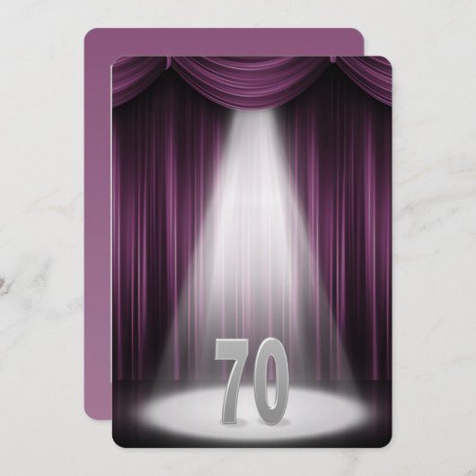 Invitation 70e anniversaire de mariage d'argent (Devant / Derrière)