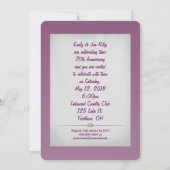 Invitation 70e anniversaire de mariage d'argent (Dos)