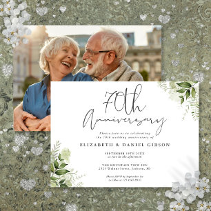 Invitation 70e anniversaire de mariage Floral de v