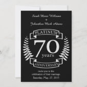Invitation 70e ANNIVERSAIRE DE MARIAGE PLATINE (Devant)