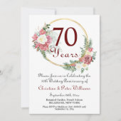 Invitation 70e anniversaire de Mariage Platinum Roses (Devant)