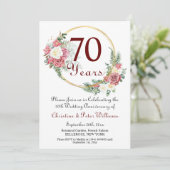 Invitation 70e anniversaire de Mariage Platinum Roses (Debout devant)