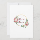 Invitation 70e anniversaire de Mariage Platinum Roses (Dos)