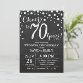 Invitation 70e anniversaire de mariage tableau noir craie arg (Debout devant)