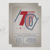 Invitation 70e anniversaire de Retro (Devant / Derrière)