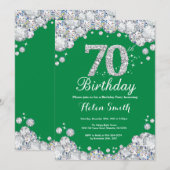 Invitation 70e anniversaire Diamant vert et argent (Devant / Derrière)