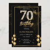 Invitation 70e Anniversaire Diamond Noir et Or (Devant / Derrière)