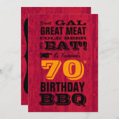 Invitation 70e anniversaire du barbecue Grill Out (Devant / Derrière)