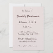 Invitation 70e anniversaire du CHOCOLATE Roses W1114 (Dos)