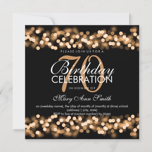 Invitation 70e anniversaire du Faux Gold Hollywood Glam (Devant)